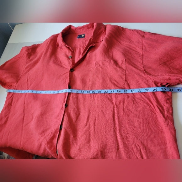 Tommy Bahama Men's Linen Shirt Red XXL - Picture 5 of 6
